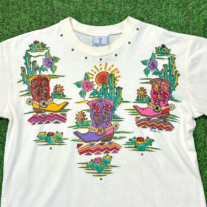 【Unisex】90s カウボーイ ラメ入り スタッズ & ビジュー Tシャツ / Made In USA Vintage ヴィンテージ 古着 ティーシャツ T-Shirts サボテン カーボーイ | Vintage.City Vintage Shops, Vintage Fashion Trends