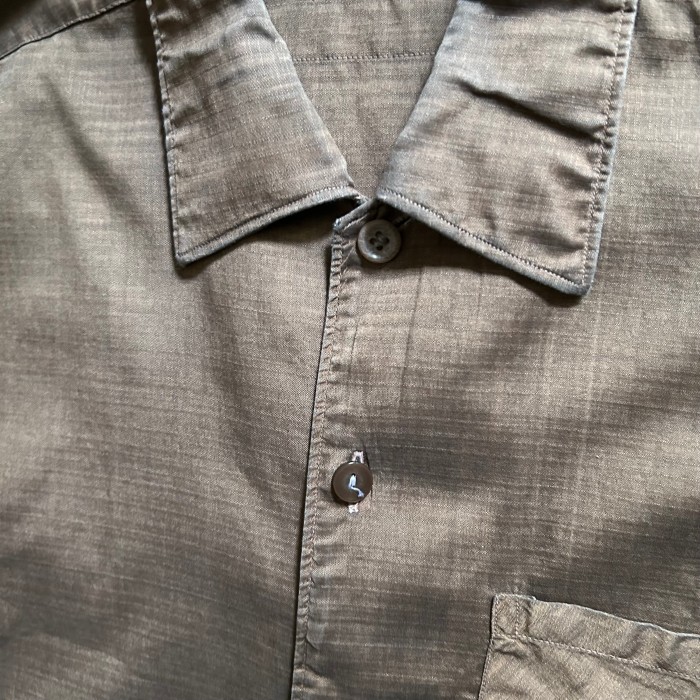 50s60s kail majer コットンサテンシャツ ブラウン 2 ユーロ | Vintage.City 古着屋、古着コーデ情報を発信