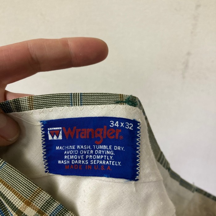80’s vintage USA製　wrangler チェック柄 スラックスパンツ 34-32 | Vintage.City 古着屋、古着コーデ情報を発信