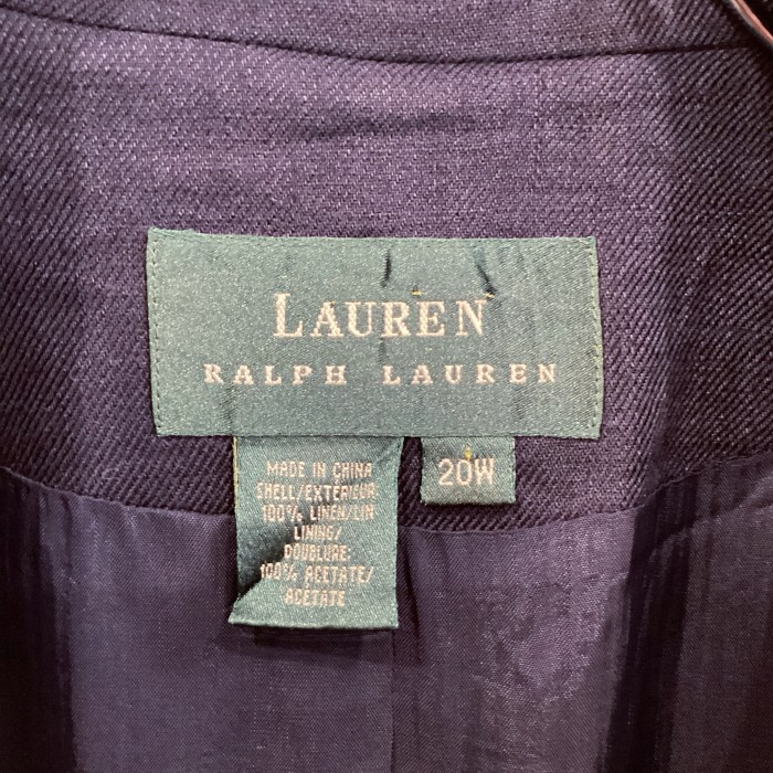 【RALPH LAUREN】LINEN DOUBLE NAVY BLAZER size20W(実寸M-L程度) | Vintage.City 古着屋、古着コーデ情報を発信