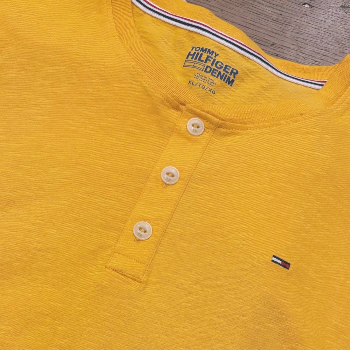 TOMMY HILFIGER ヘンリーネック Tシャツ トミーヒルフィガー 半袖 Tシャツ XL | Vintage.City 빈티지숍, 빈티지 코디 정보