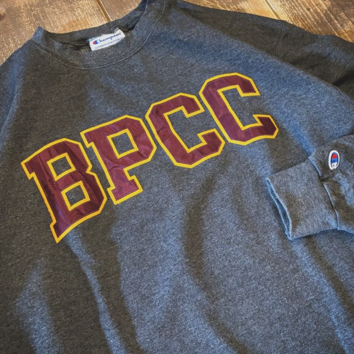 Champion スウェット BPCC カレッジ トレーナー  刺繍 ロゴ ワッペン チャンピオン L グレー | Vintage.City 빈티지숍, 빈티지 코디 정보