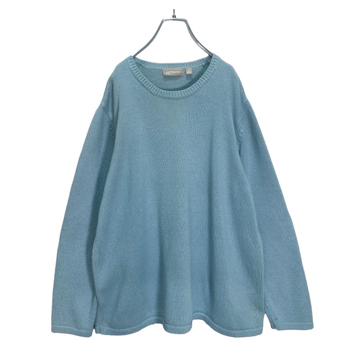 90-00s croft & barrow pale blue cotton sweater | Vintage.City 빈티지숍, 빈티지 코디 정보