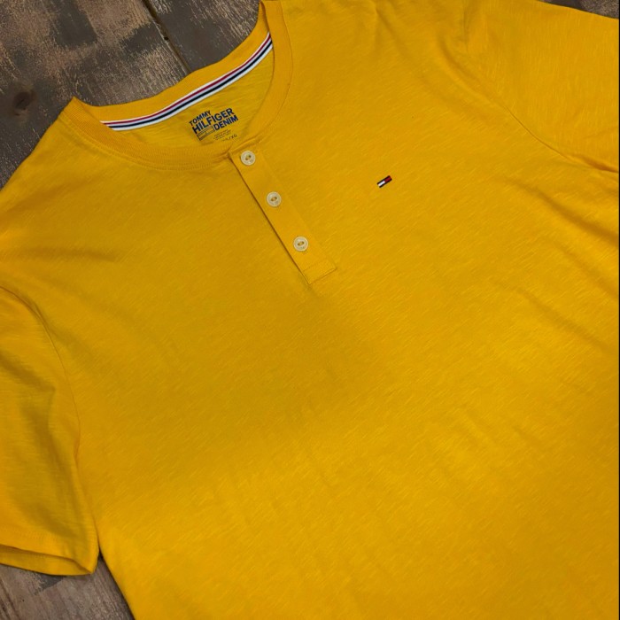 TOMMY HILFIGER ヘンリーネック Tシャツ トミーヒルフィガー 半袖 Tシャツ XL | Vintage.City 古着屋、古着コーデ情報を発信