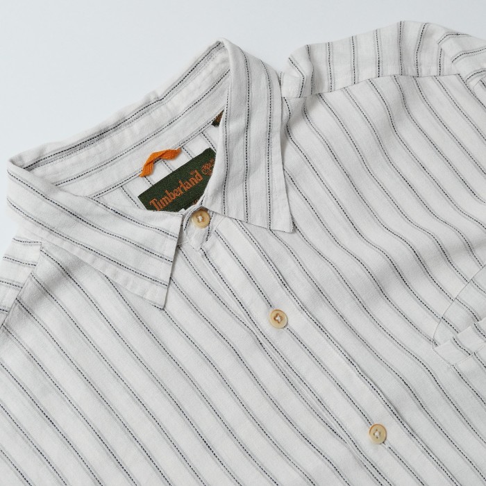 TIMBERLAND / ティンバーランド 90's Linen Stripe L/S Shirt -XL- | Vintage.City 빈티지숍, 빈티지 코디 정보
