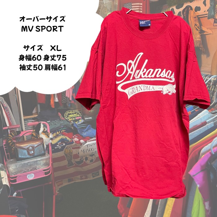 オーバーサイズ　Tシャツ　MV SPORT カレッジ　ARKANSAS アーカンソー | Vintage.City 빈티지숍, 빈티지 코디 정보