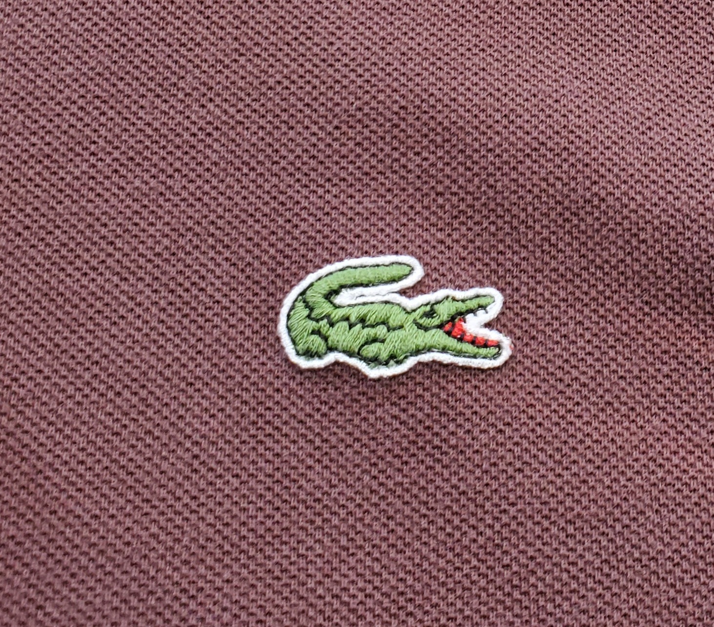 lacoste ラコステ フランス 半袖ポロシャツ 鹿の子 刺繍ロゴ 茶色古着