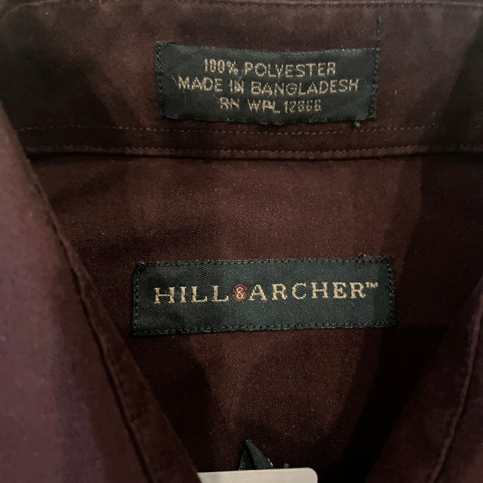 HILL&ARCHER polyester plain shirt | Vintage.City 빈티지숍, 빈티지 코디 정보