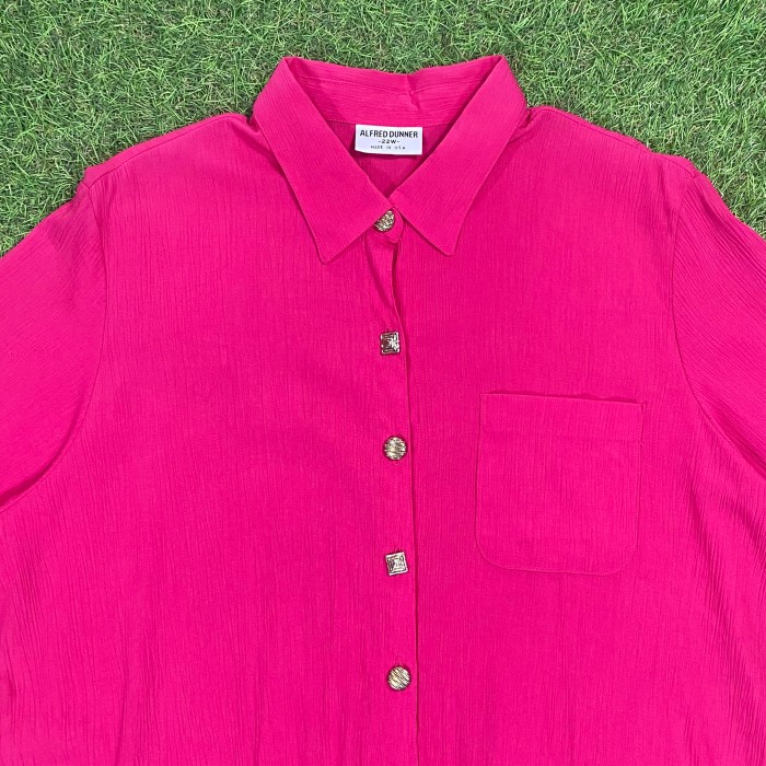 【Lady's】90s ピンク デザイン シャツ / Vinatage ヴィンテージ 半袖シャツ ブラウス バブル バブリー | Vintage.City 빈티지숍, 빈티지 코디 정보