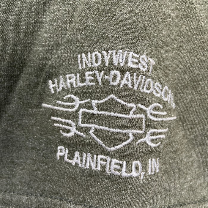 HARLEY DAVIDSON ワンポイント刺繍ロゴTシャツ　カーキ　XL | Vintage.City 빈티지숍, 빈티지 코디 정보