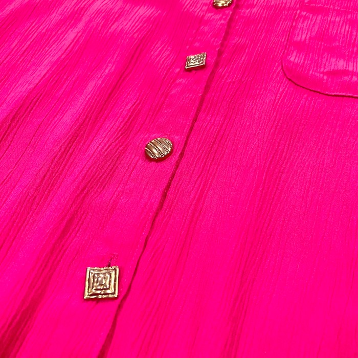 【Lady's】90s ピンク デザイン シャツ / Vinatage ヴィンテージ 半袖シャツ ブラウス バブル バブリー | Vintage.City 古着屋、古着コーデ情報を発信