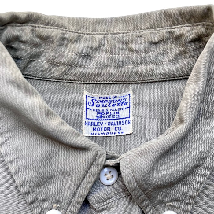 50’s HARLEY DAVIDSON × SIMPSON’S Soulette Vintage Poplin Shirt | Vintage.City 古着屋、古着コーデ情報を発信