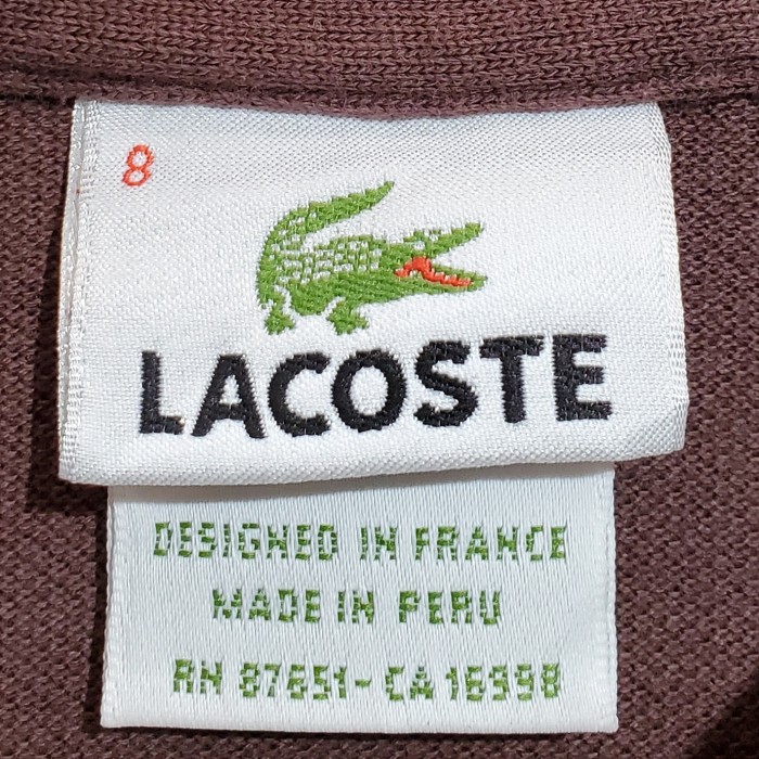 lacoste ラコステ フランス 半袖ポロシャツ 鹿の子 刺繍ロゴ 茶色古着 | Vintage.City 古着屋、古着コーデ情報を発信