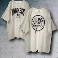 605 US 古着 Yankees × adidas ヤンキース アディダス バックプリント ロゴ XL 半袖 Tシャツ | Vintage.City 古着屋、古着コーデ情報を発信