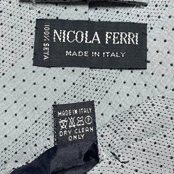 MADE IN ITALY製 NICOLA FERRI ドット柄ネクタイ グレー | Vintage.City 빈티지숍, 빈티지 코디 정보