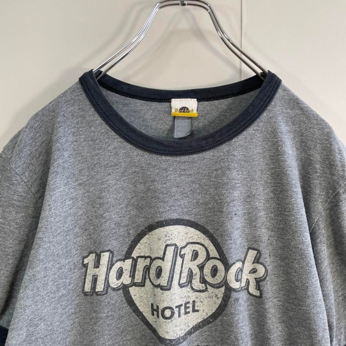 Hard Rock HOTEL big logo ringer T-shirt size L 配送C　ハードロック　ホテル　ビッグロゴリンガーTシャツ | Vintage.City 빈티지숍, 빈티지 코디 정보