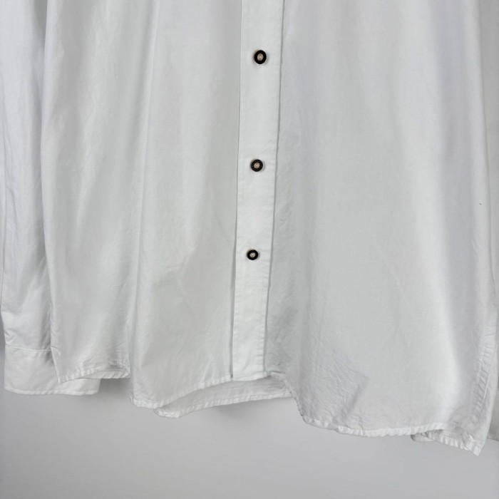 ユーロ古着 チロリアンシャツ ワンポイント 鹿 刺繍 シンプル ホワイト L | Vintage.City 古着屋、古着コーデ情報を発信