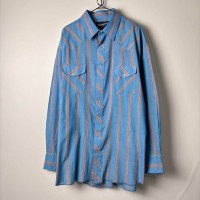 90s ラングラー シャツ 長袖 ストライプ ウエスタンシャツ ブルー XL | Vintage.City 빈티지숍, 빈티지 코디 정보