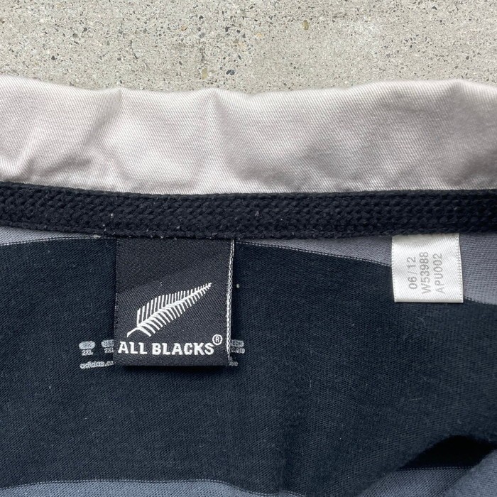 adidas ボーダー ラガーシャツ ALL BLACKS チームロゴ刺繍 パフォーマンスロゴ メンズXL | Vintage.City 古着屋、古着コーデ情報を発信