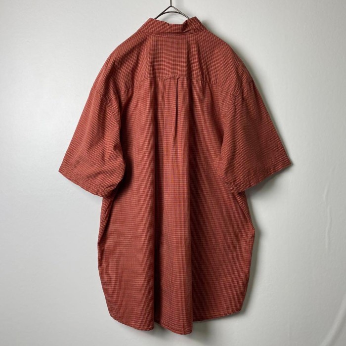00s Columbia シャツ 半袖 チェック ワンポイントロゴ 赤茶色 L | Vintage.City 古着屋、古着コーデ情報を発信