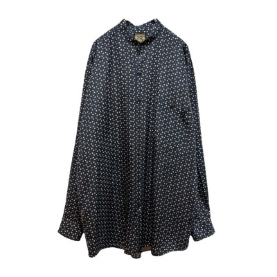 “BRUNO” L/S Collarless Silk Shirt | Vintage.City 古着屋、古着コーデ情報を発信