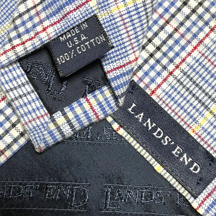 MADE IN USA製 LAND'S END チェック柄コットンネクタイ ライトブルー | Vintage.City 古着屋、古着コーデ情報を発信