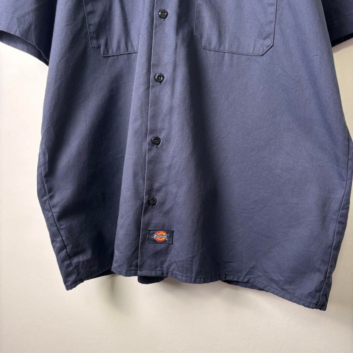 USA古着 ディッキーズ ワークシャツ 半袖 ワンポイント ネイビー L 054 | Vintage.City 古着屋、古着コーデ情報を発信