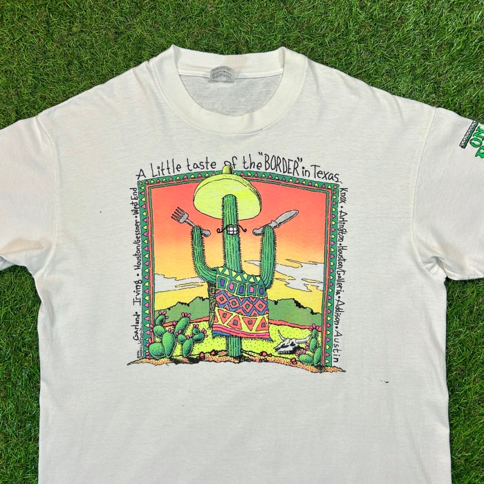 【Men's】90s ON THE BORDER CAFE 半袖 Tシャツ / Made In USA Vintage ヴィンテージ 古着 ティーシャツ T-Shirts サボテン ウエスタン | Vintage.City 古着屋、古着コーデ情報を発信