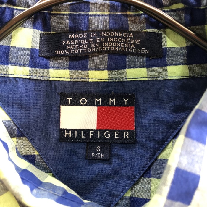 90s TOMMY HILFIGERトミーヒルフィガー BD 半袖チェックシャツ | Vintage.City 빈티지숍, 빈티지 코디 정보