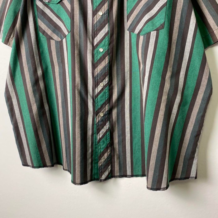 90s ラングラー シャツ 半袖 ストライプ ウエスタンシャツ グリーン 2XL | Vintage.City 古着屋、古着コーデ情報を発信