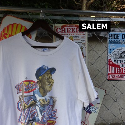 SALEM プリントTシャツ XL USA製 ベースボール イラストプリント 白 10028 | Vintage.City 빈티지숍, 빈티지 코디 정보