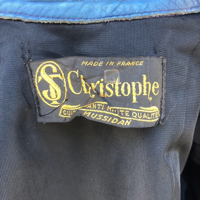 70s フランス製 Christophe ブルー シングルライダース ジャケット ヴィンテージ レザー イギリス 80s パンクス ルイスレザー レーシング | Vintage.City 古着屋、古着コーデ情報を発信