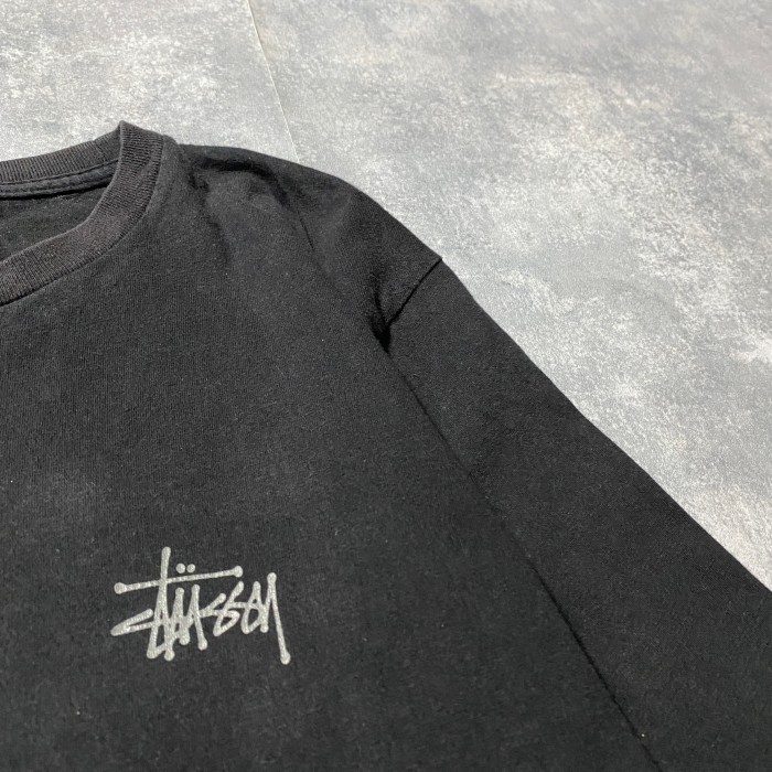 stussy　ステューシー　ショーンフォント　バックプリント　ブラック　Tシャツ　ロンT | Vintage.City 빈티지숍, 빈티지 코디 정보