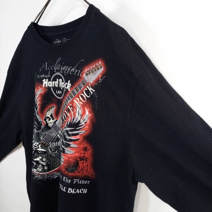ハードロックカフェ　Tシャツ　長袖　ロンT　プリント　バンT　ギター　ブラック　L | Vintage.City 빈티지숍, 빈티지 코디 정보