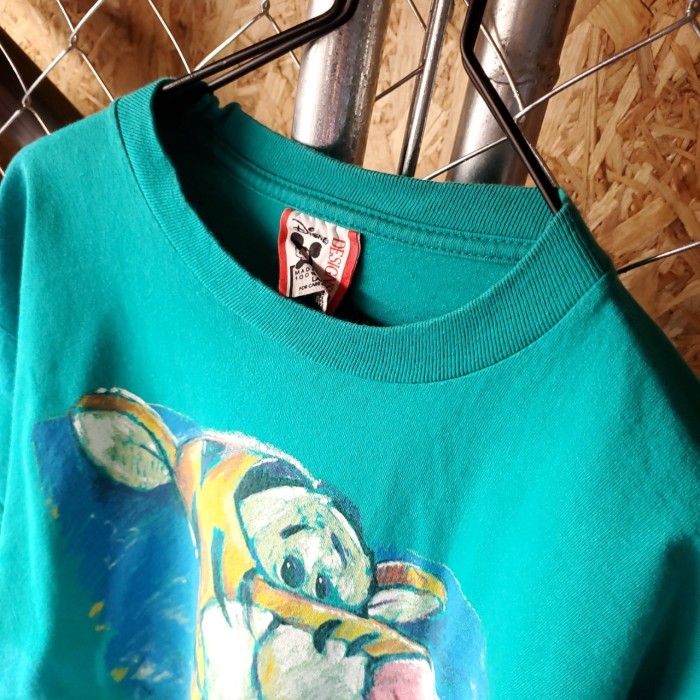 Disney   90s   USA製　ティガー　ビッグプリント　Tシャツ　半袖  人気カラー　グリーン　ヴィンテージ　くまのプーさん　アメキャラ　アメカジ　ストリート　ユニセックス　一点物　古着 | Vintage.City 빈티지숍, 빈티지 코디 정보