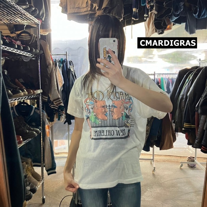 CMARDIGRAS 90s ホワイトTシャツ ダブルフェイス シングルステッチ 10000 | Vintage.City 빈티지숍, 빈티지 코디 정보
