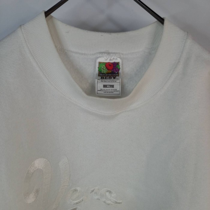 90s　メキシコ製　フルーツオブザルーム　スウェット　トレーナー　刺繍　ホワイト　白　XL | Vintage.City 古着屋、古着コーデ情報を発信
