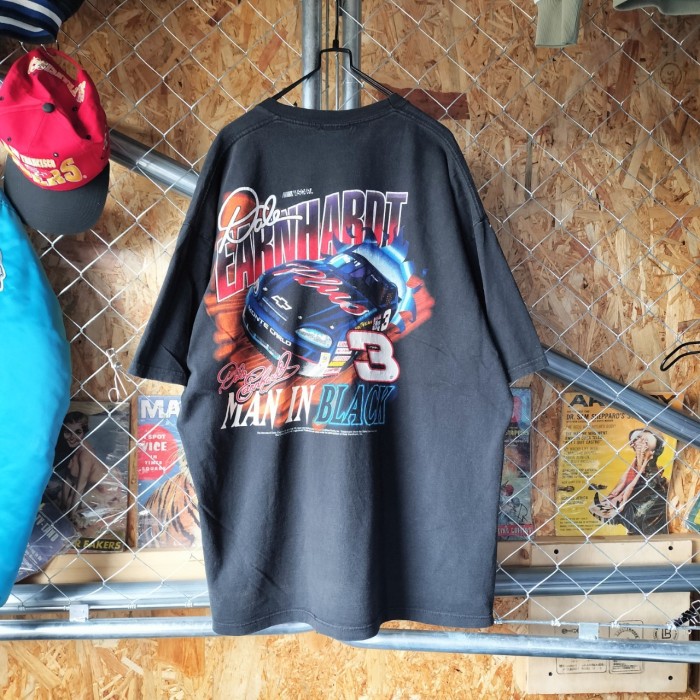 90s  Dale Earnhardt   NASCAR  バックプリント　レーシング　Tシャツ　半袖 人気カラー　ブラック　ビッグサイズ　ヴィンテージ　アメカジ　ストリート　ユニセックス　一点物　古着 | Vintage.City 빈티지숍, 빈티지 코디 정보