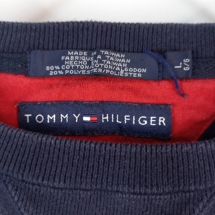 90s　トミーヒルフィガー　スウェット　トレーナー　刺繍ロゴ　無地　ネイビー　L | Vintage.City 古着屋、古着コーデ情報を発信