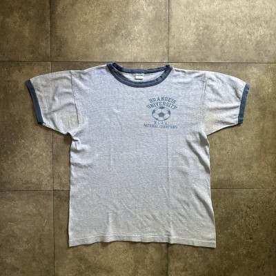 70s チャンピオン リンガーtシャツ USA製 L 霜降りブルー 染み込み ...