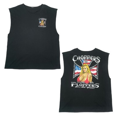 00's “CHOPPERS 'N FLOPPERS” Cut Off Motorcycle Tee | Vintage.City 古着屋、古着コーデ情報を発信