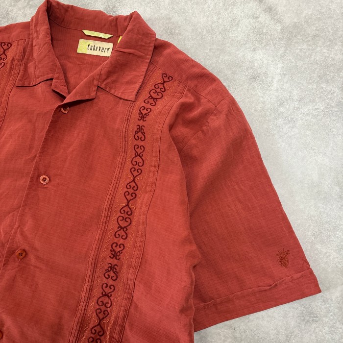 Cubavera 半袖　刺繍デザイン　オープンカラー　シャツ　古着　ヴィンテージ | Vintage.City 古着屋、古着コーデ情報を発信