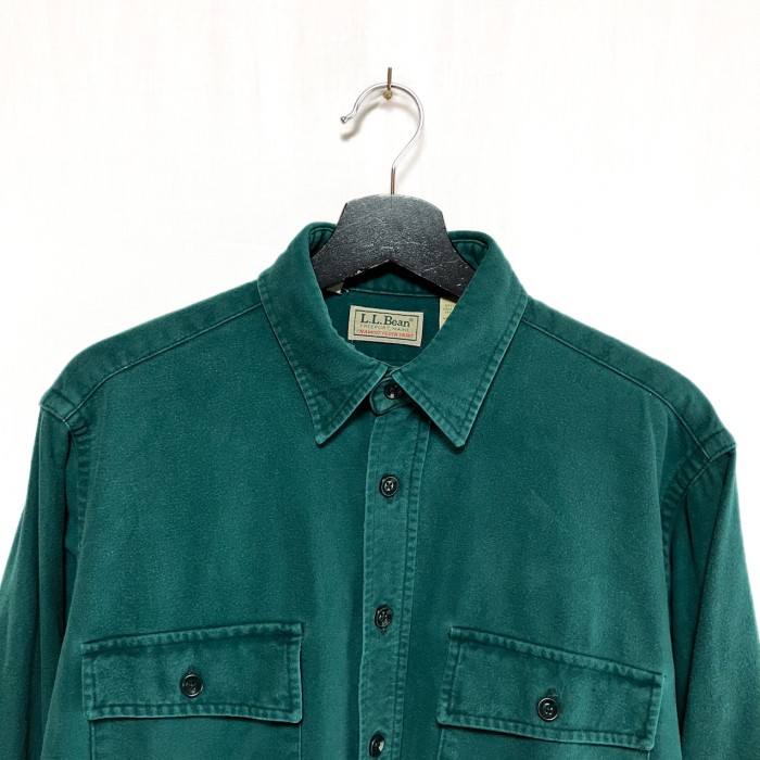 L.L Bean CHAMOIS CLOTH SHIRTシャツ 無地 L〜XL相当 好配色 GREEN ヴィンテージ | Vintage.City 빈티지숍, 빈티지 코디 정보