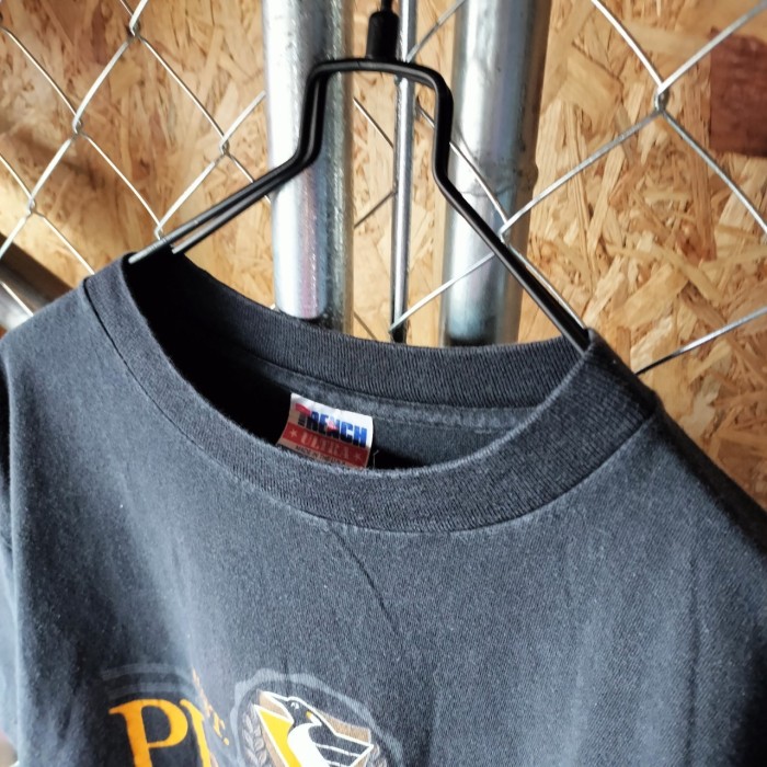 TRANCH　90s  USA製　  NHL   ペンギンズ  バックプリント　Tシャツ　半袖 ブラック　ヴィンテージ　アメカジ　ストリート　ユニセックス　一点物　古着 | Vintage.City 빈티지숍, 빈티지 코디 정보
