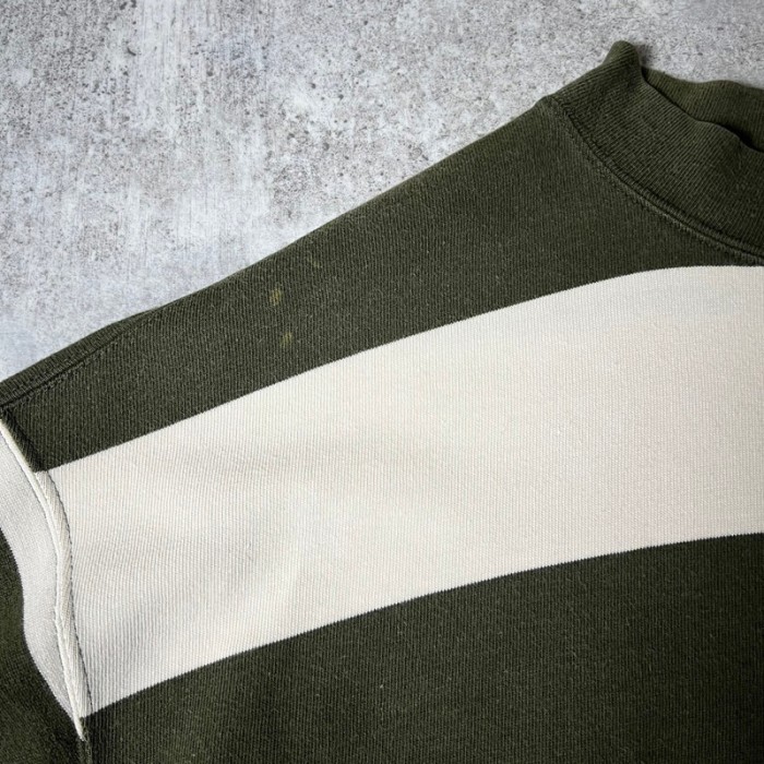 イタリア製 90s BENETTON ワイド ボーダー モックネック 長袖 Tシャツ XL / 90年代 オールド ベネトン ロンT シングル | Vintage.City 古着屋、古着コーデ情報を発信