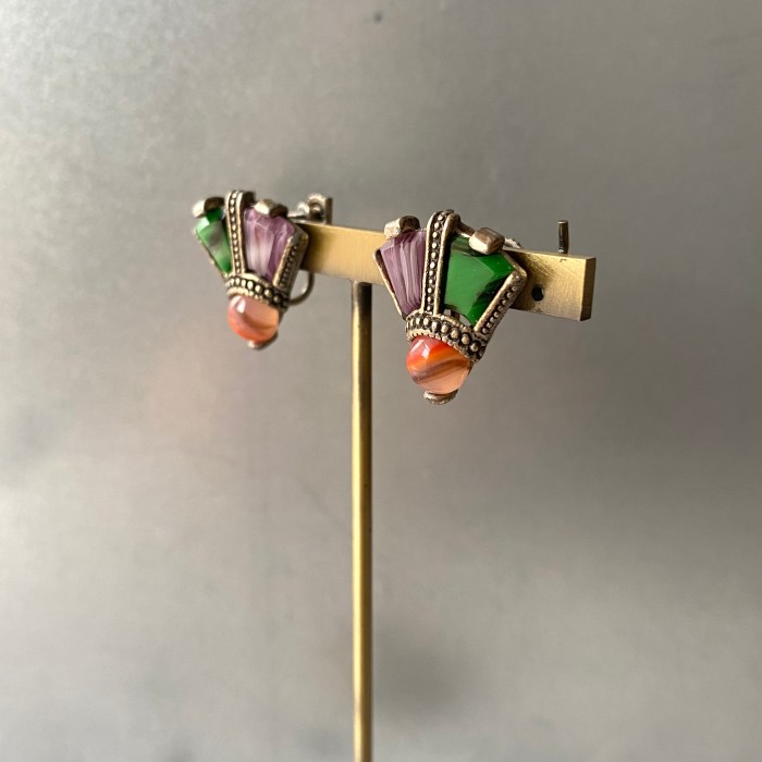 Vintage 70s England MIRACLE multi color stone earring レトロ イギリス ヴィンテージ ミラクル マルチカラー ガラス ストーン イヤリング | Vintage.City Vintage Shops, Vintage Fashion Trends