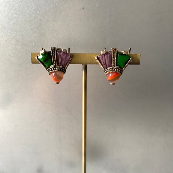Vintage 70s England MIRACLE multi color stone earring レトロ イギリス ヴィンテージ ミラクル マルチカラー ガラス ストーン イヤリング | Vintage.City Vintage Shops, Vintage Fashion Trends