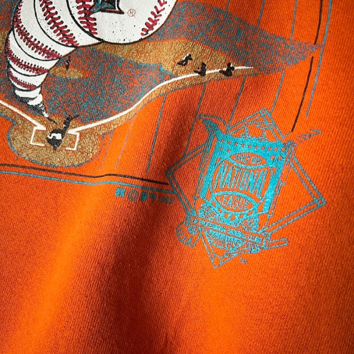 90s USA製 RUSSELL MLB フロリダ マーリンズ プリント 前V スウェット トレーナー XL / 90年代 アメリカ製 オールド ラッセル オレンジ | Vintage.City 古着屋、古着コーデ情報を発信