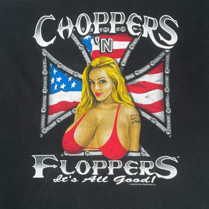 00's “CHOPPERS 'N FLOPPERS” Cut Off Motorcycle Tee | Vintage.City 古着屋、古着コーデ情報を発信