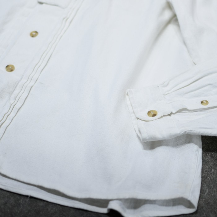 古着 オーバーサイズ チロリアンシャツ リネンシャツ デザインシャツ ホワイト | Vintage.City 古着屋、古着コーデ情報を発信